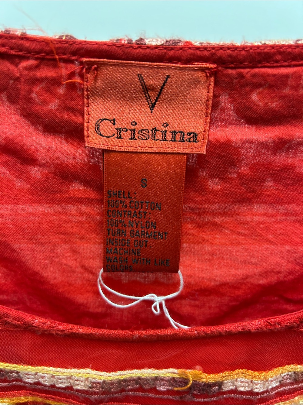 Christina Red Embroidered Tiered Peplum Tunic image 2